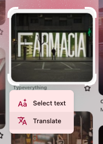 Screenshot of an image which says Farmacia and offers a translate option