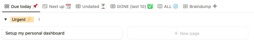adhd notion dashboard due today view